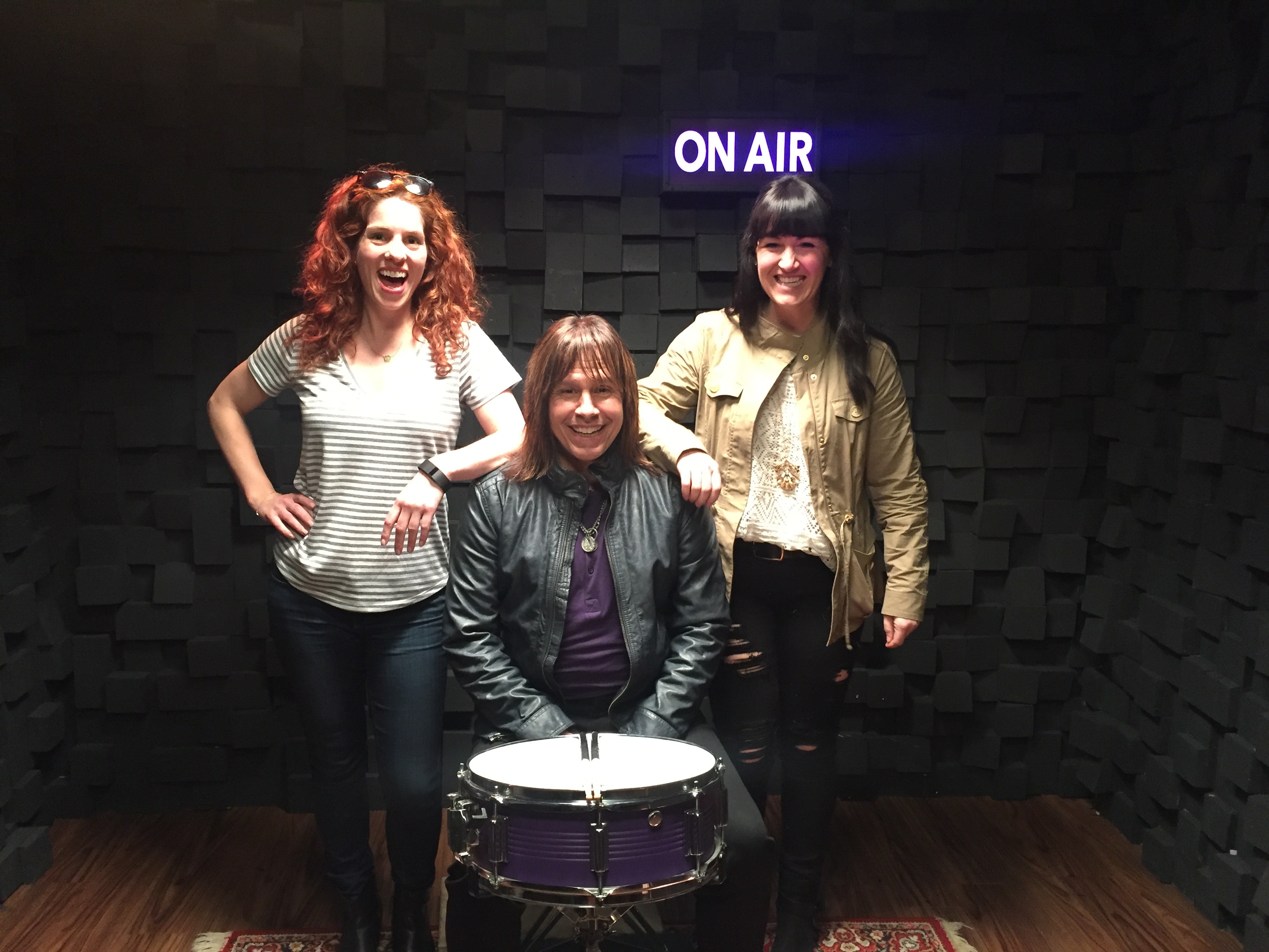 Anthony Wolf Liberto with two Planet Fitness executives after the Drum Roll TV commercial